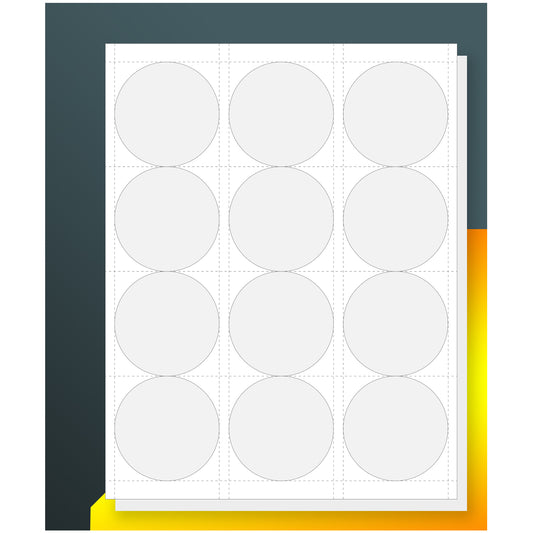 12UP 2.5" Round Labels for Laser & Inkjet Printers