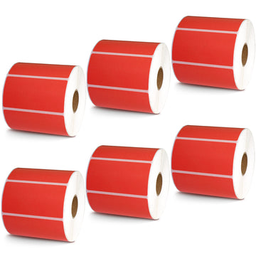 3" x 1.5" Red Direct Thermal Labels