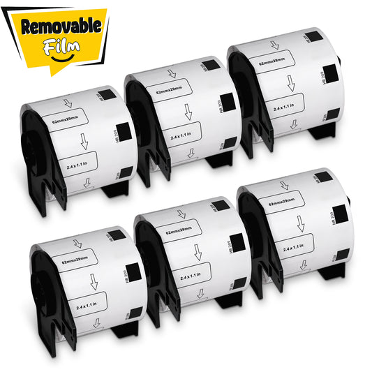 Brother DK-1209 Removable Film Barcode Labels 2.4" x 1.1"