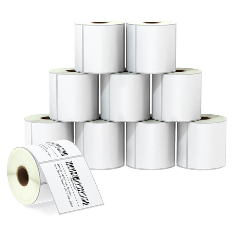 thumbnail image 2 of Square Thermal Label Stickers, 3" X 3" Self-Adhesive Square Direct Thermal Labels With Perforation Line 500 Sheets Roll Style Style3 2 of 13