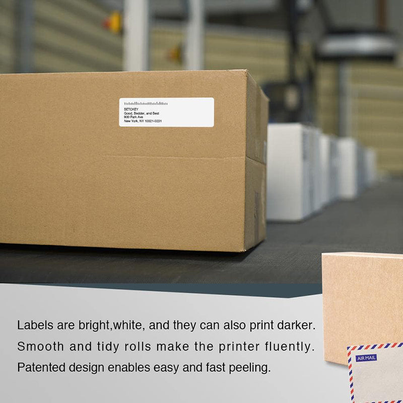 Betckey Dymo 30252 Compatible Address Labels-1 1/8" x 3 1/2"| Dymo 30323 compatible labels-Compatible with Rollo, DYMO Labelwriter 450, 450 Duo/ Turbo, 4XL & Zebra Desk Printers