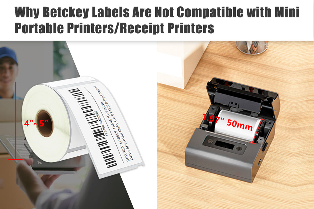 Why Betckey Labels Are Not Compatible with Mini Portable Printers/Receipt Printers