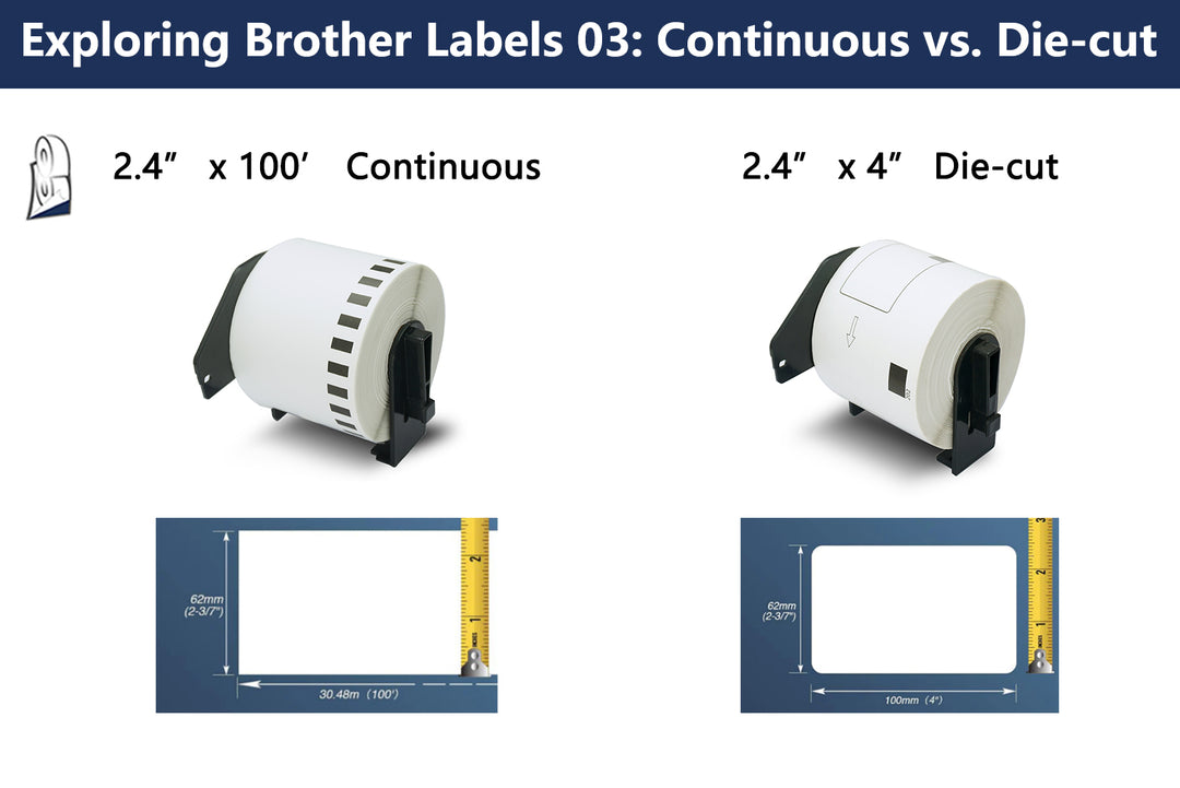 Exploring Brother Labels 03: Continuous vs. Die-cut - Betckey Labels