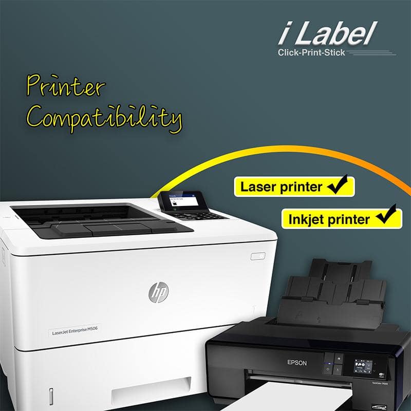 What type of printer can print on sticker paper?