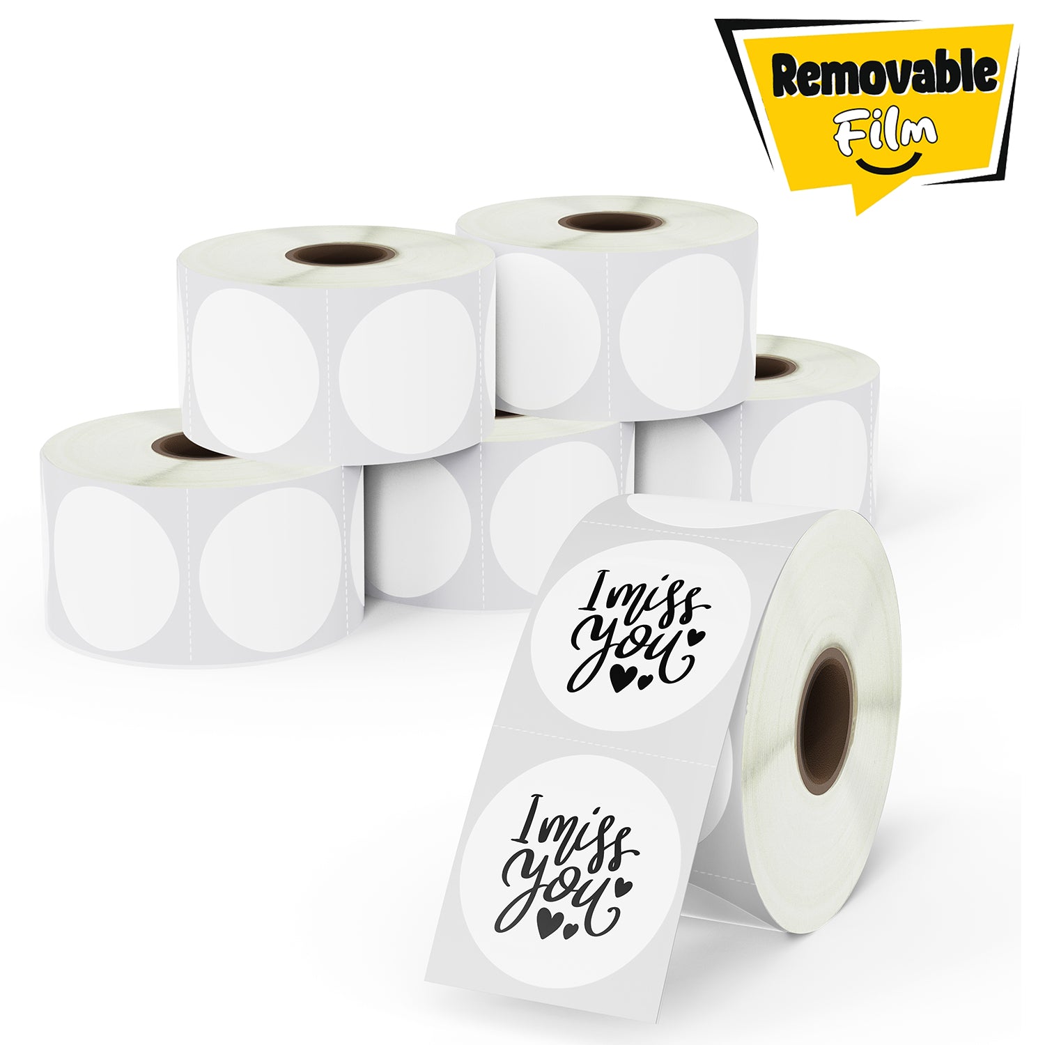 1.5" Round Removable Film Labels