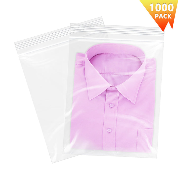 12" x 15" Clear Plastic Large Zip Lock Storage Bags