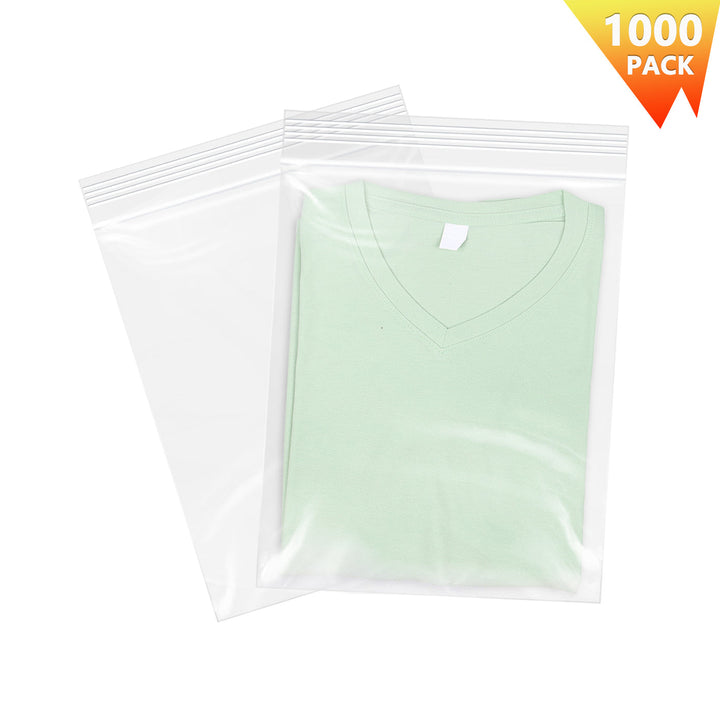 9" x 12" Clear Zip Lock Poly Bags Clothes Storage Bags