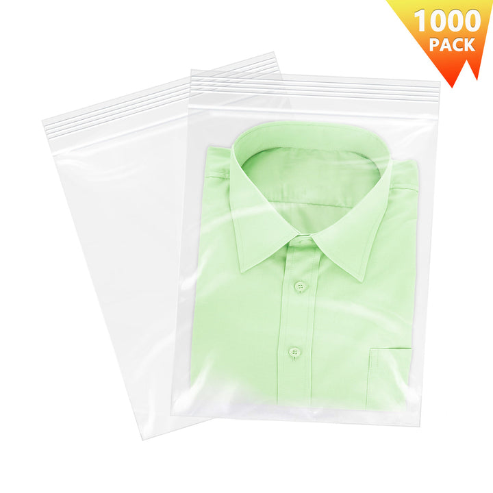 11" x 14" Clear Reclosable Zip Lock Bags For Clothes