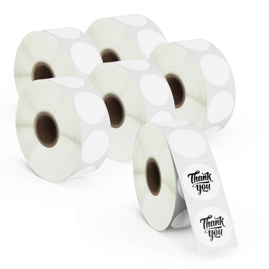 1" Round Removable Film Waterproof Labels 