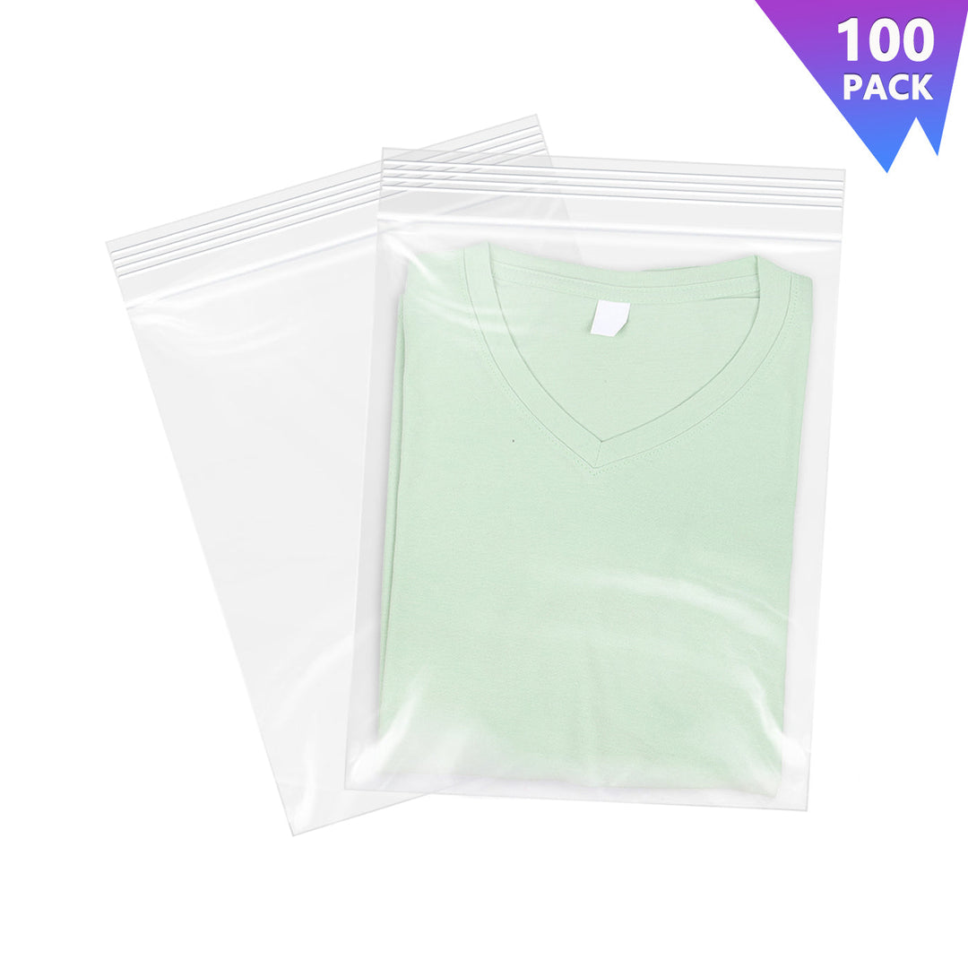 9" x 12" Clear Zip Lock Poly Bags Clothes Storage Bags