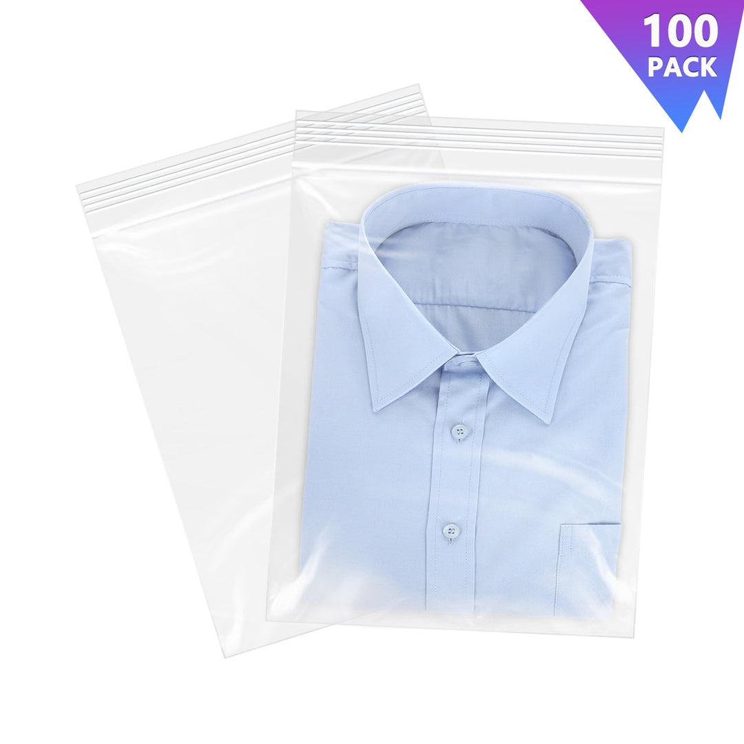 13" x 15" Clear Large Reclosable 2 Gallon Ziplock Bags