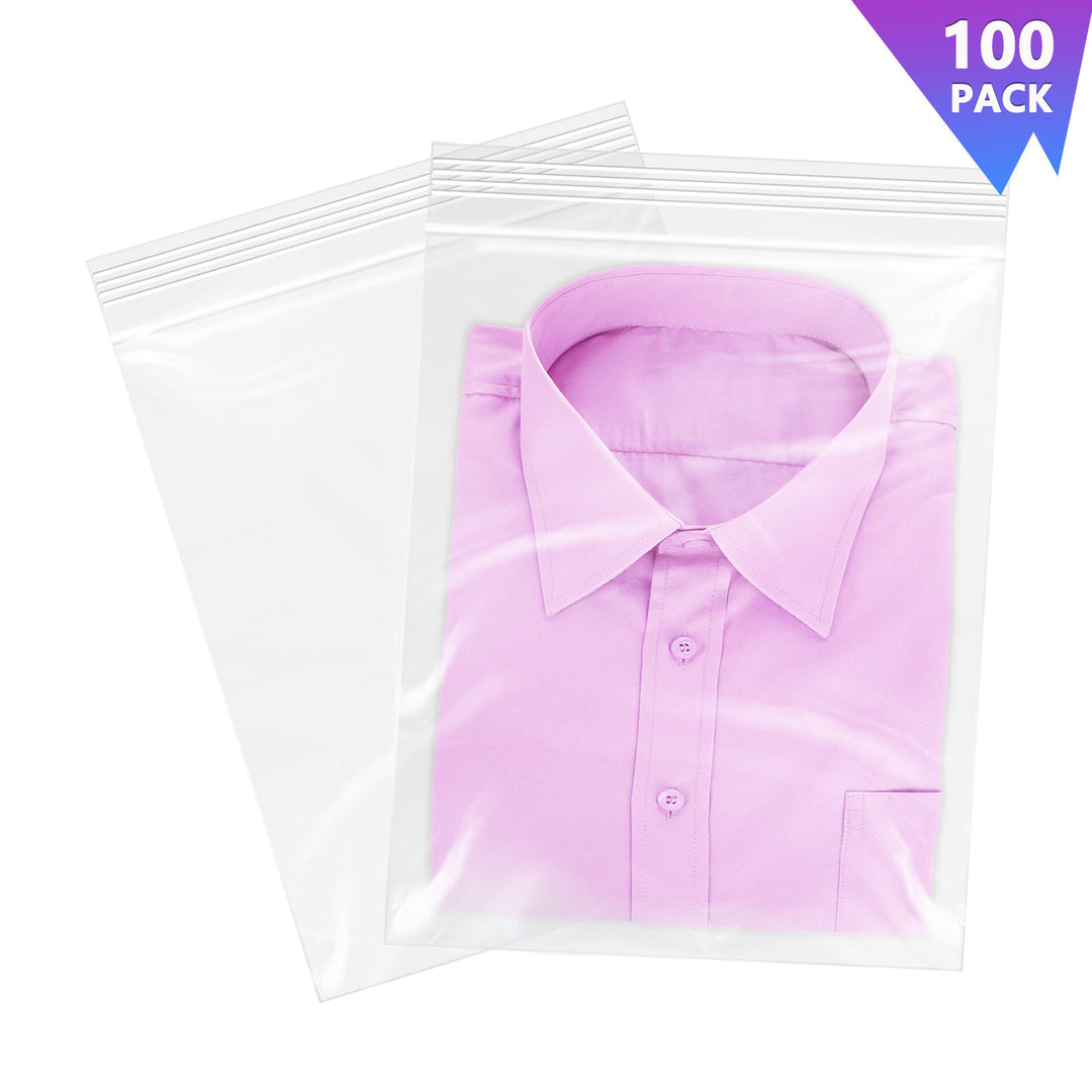 12" x 15" Clear Plastic Large Zip Lock Storage Bags