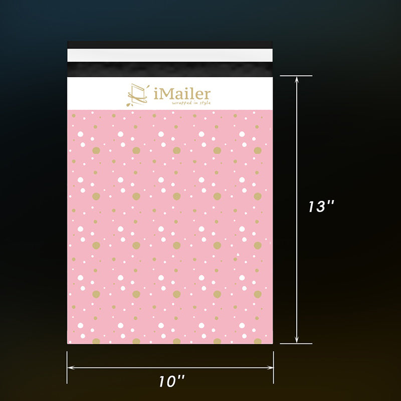 Imailer Mailing Shipping Bags with Self Seal Strip Pink Polka Dot - Thank You Poly Mailer Envelope