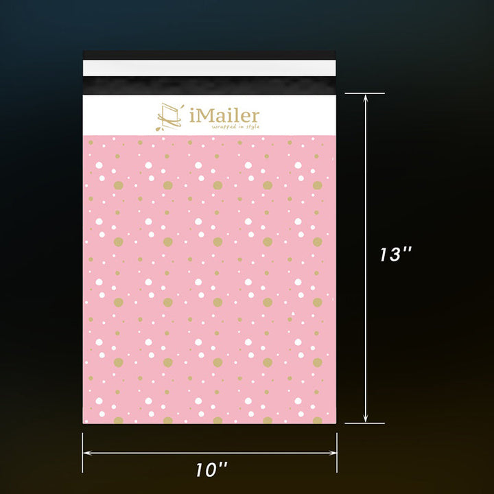 Imailer Mailing Shipping Bags with Self Seal Strip Pink Polka Dot - Thank You Poly Mailer Envelope