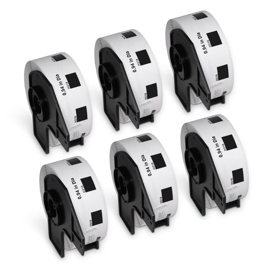 Brother DK-1218 Film Removable Round Labels 0.94 in Dia