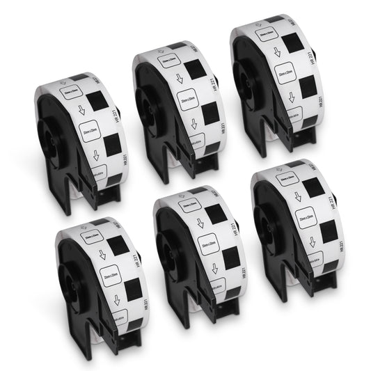 Brother DK-1221 Film Removable Square Labels 0.9" x 0.9"