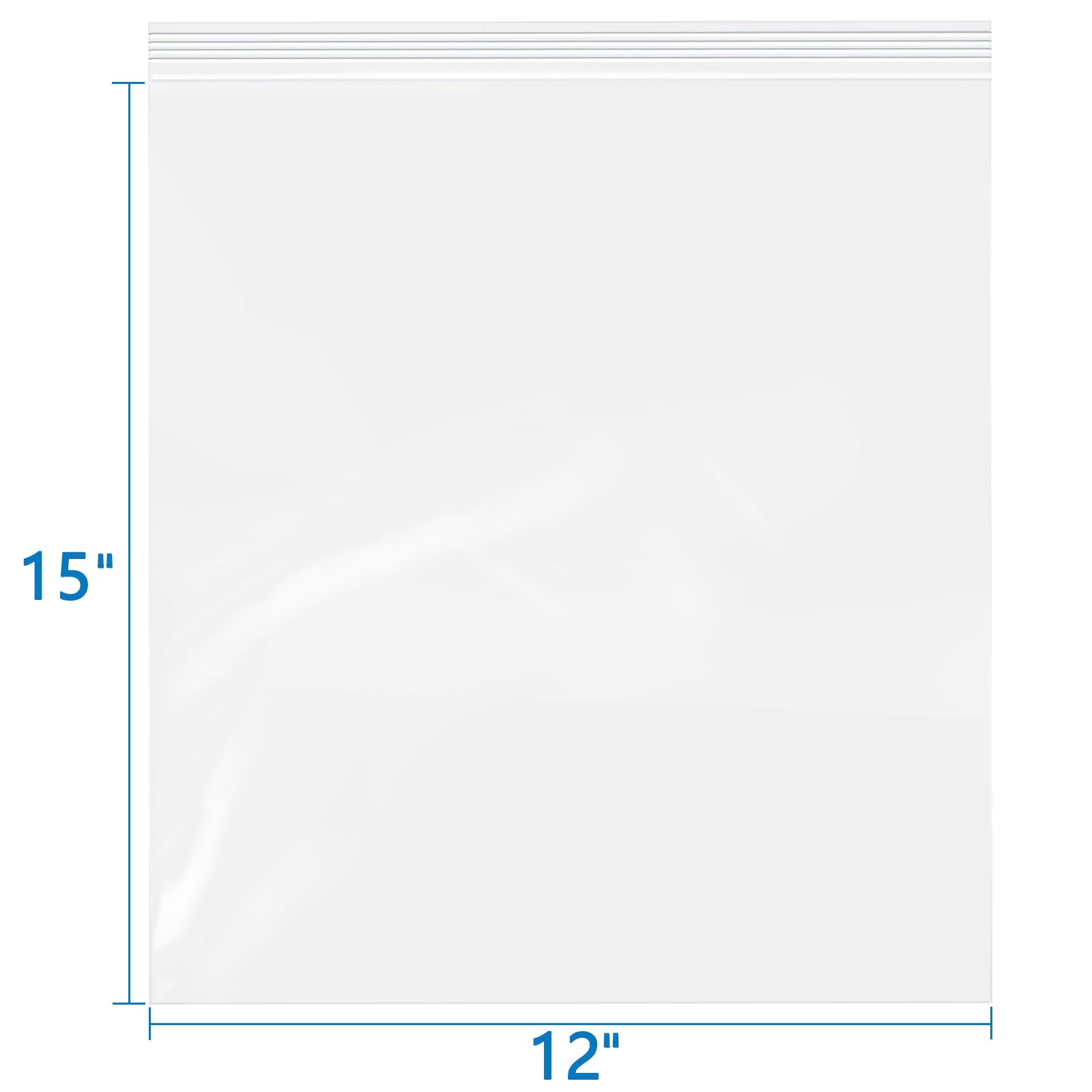 4 Mil 12" x 15" Zip Poly Bags 100 Pack Durable Reusable