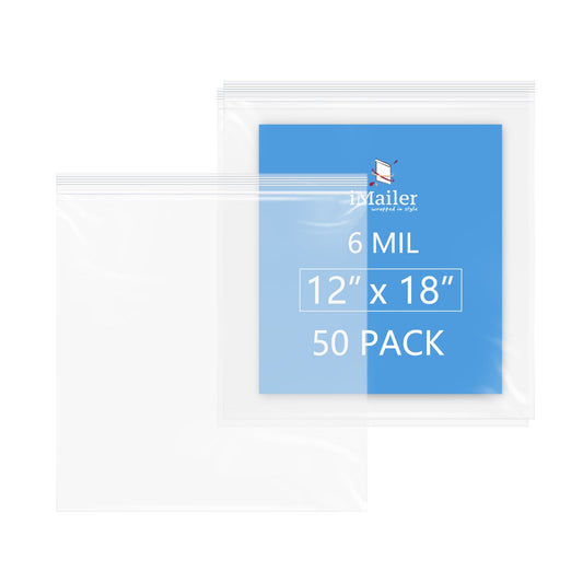Heavy Duty Zip Bags 6 Mil 12" x 18" 50 Pack