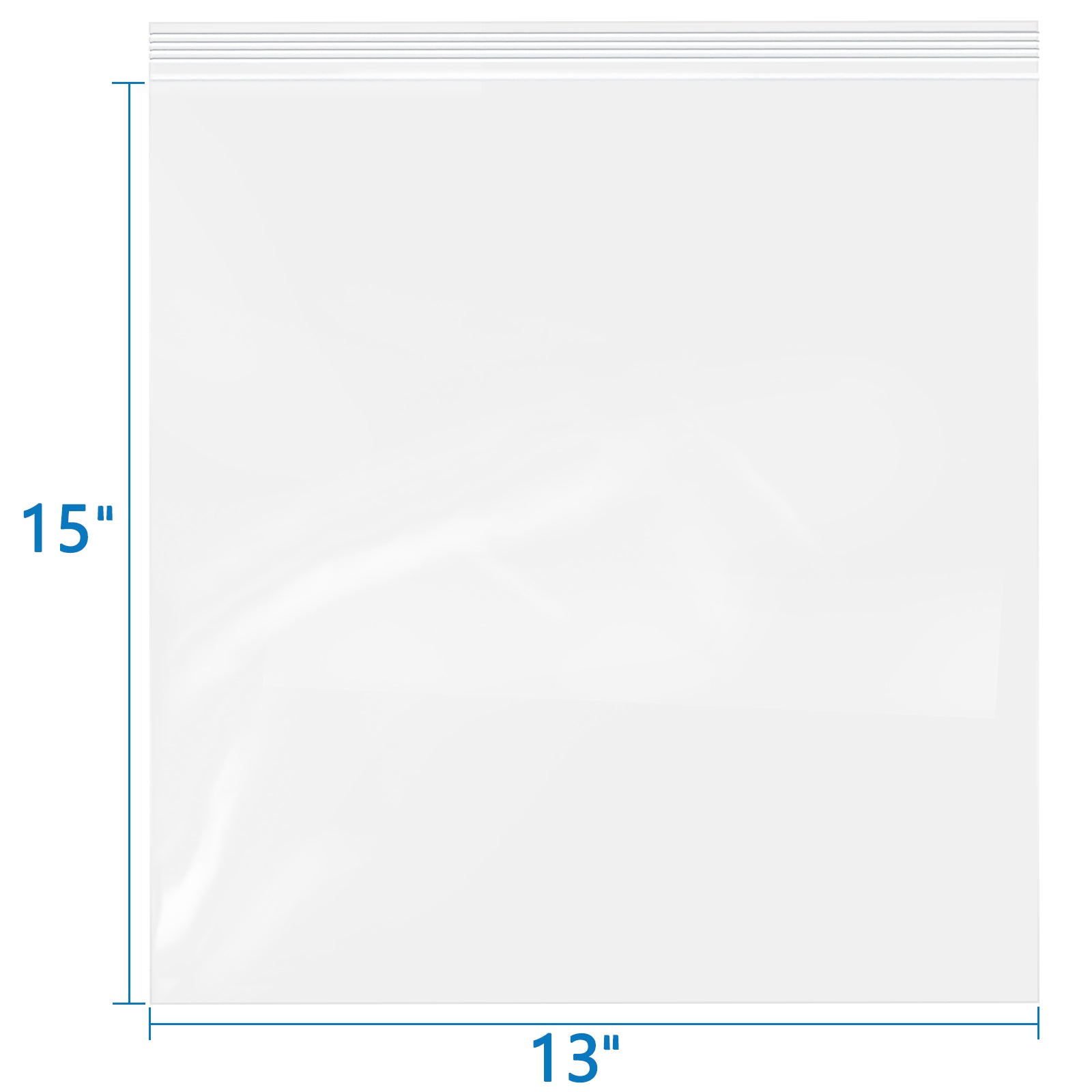 4 Mil 13" x 15" Large Zip Poly Bags 100 Pack Durable Reusable