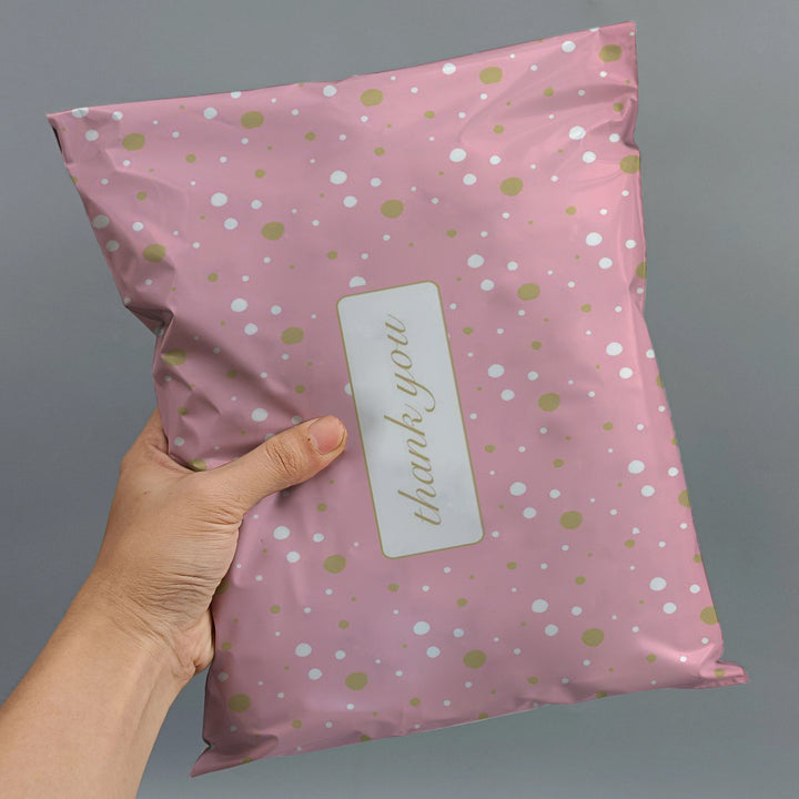 14.5 x 19  Large Poly Mailers Pink Thank You Bags