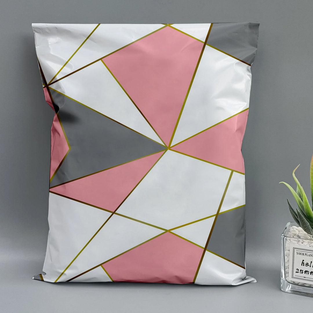 Pink Triangle Plastic Packaging Bags Large Poly Mailers