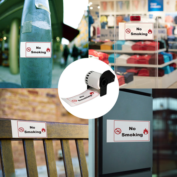 Betckey Brother DK-2251 Black/Red on White Continuous Labels 2.4 in x 100 ft