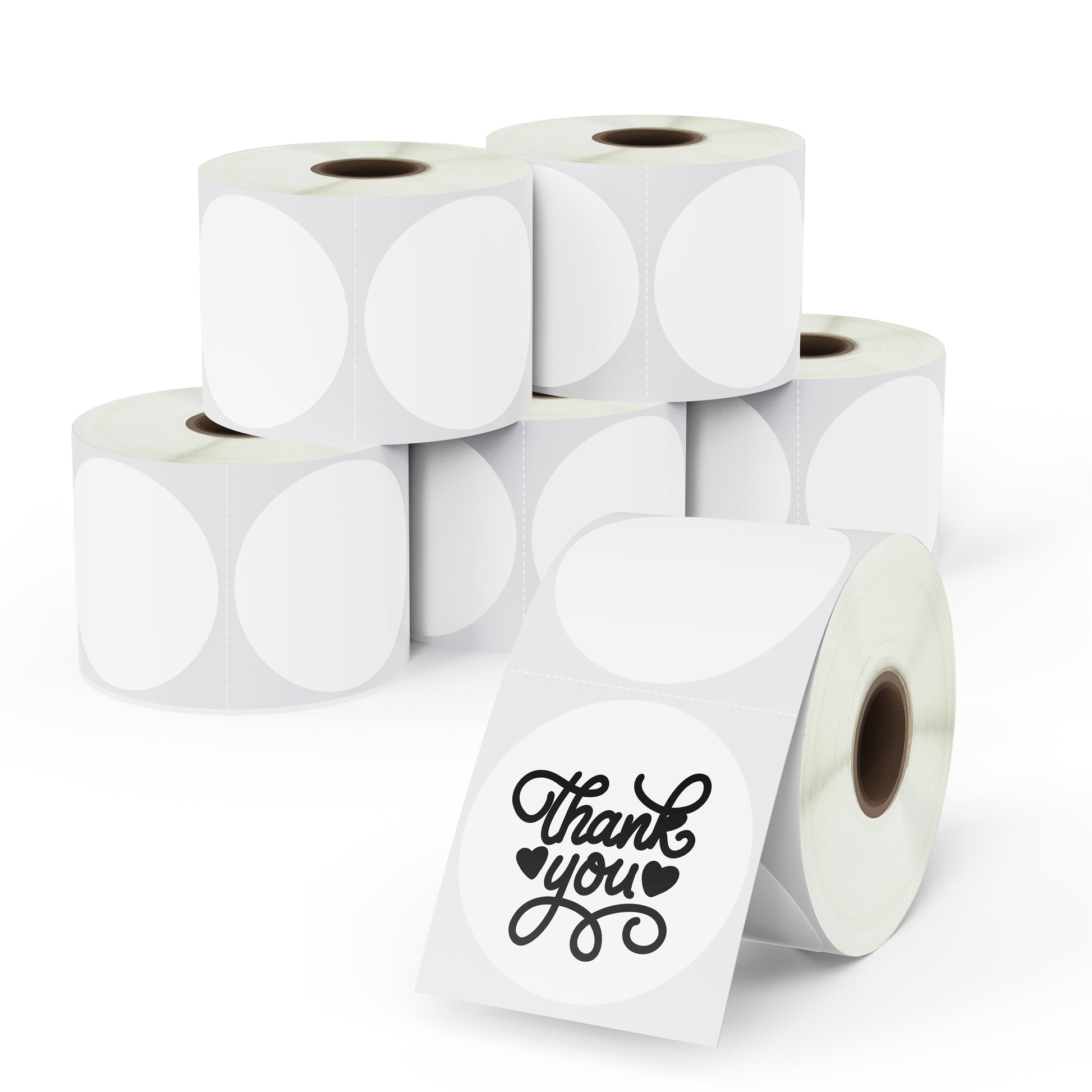 2" White Round Removable Film Labels