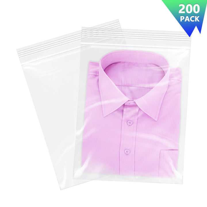 12" x 15" Clear Plastic Large Zip Lock Storage Bags