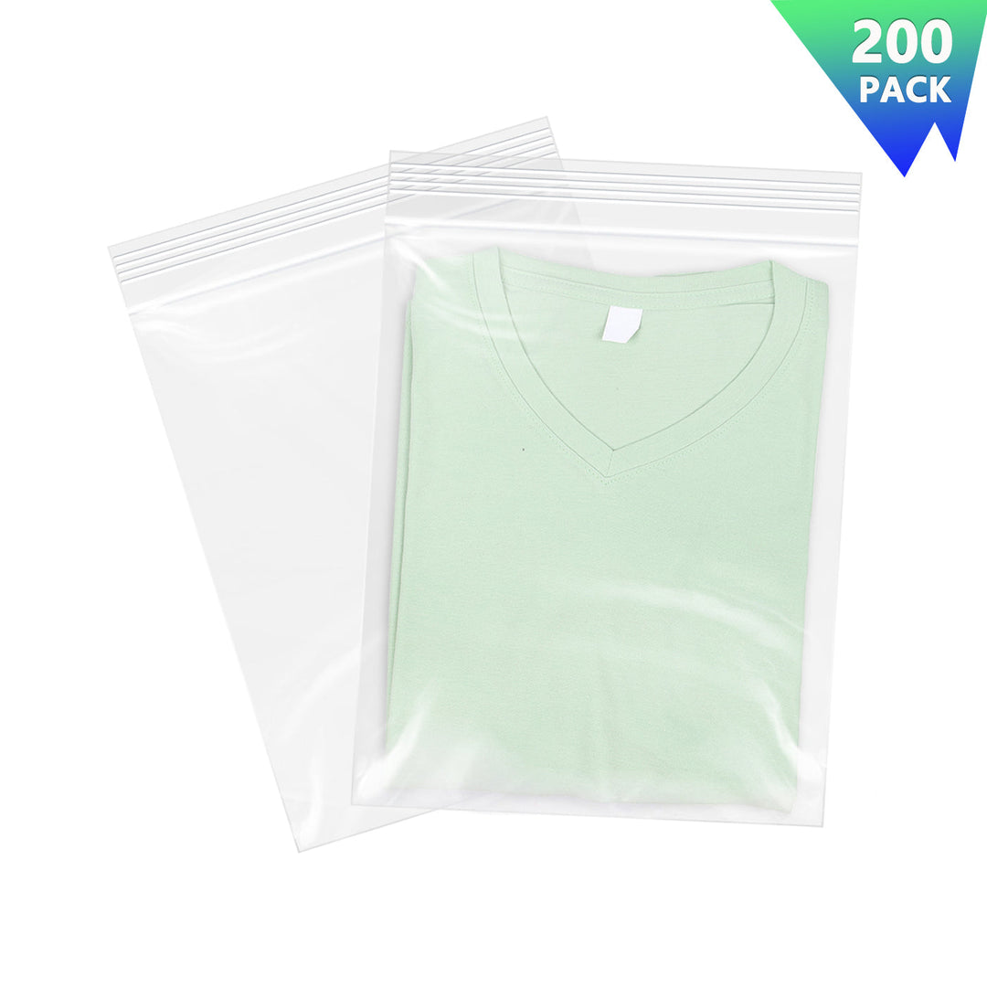 9" x 12" Clear Zip Lock Poly Bags Clothes Storage Bags