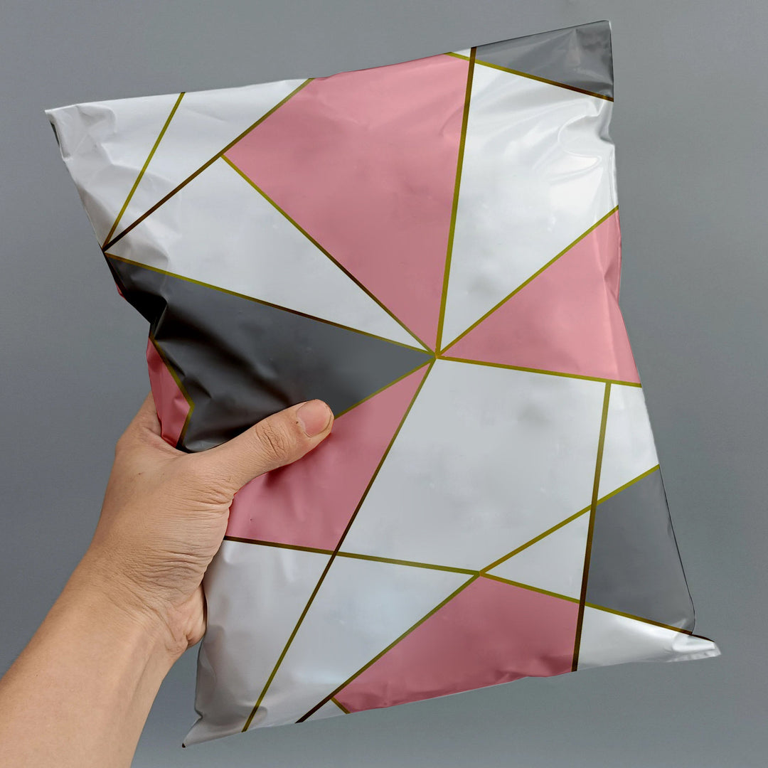 Pink Triangle Plastic Packaging Bags Large Poly Mailers