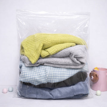 2 Mil 26" x 28" Resealable Clear Zip Bags 50 Pack