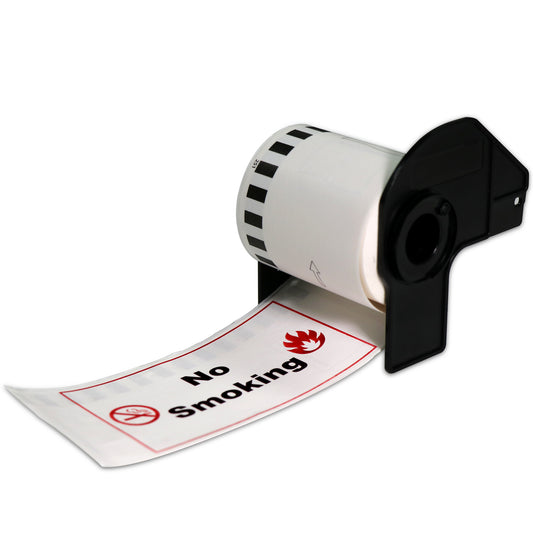 Brother DK-2251 Black/Red on White Continuous Labels 2.4" x 100'