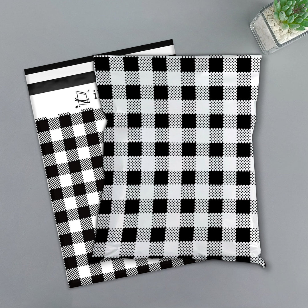 Gingham Plaid Self Seal Large Poly Mailer Bags For Shipping