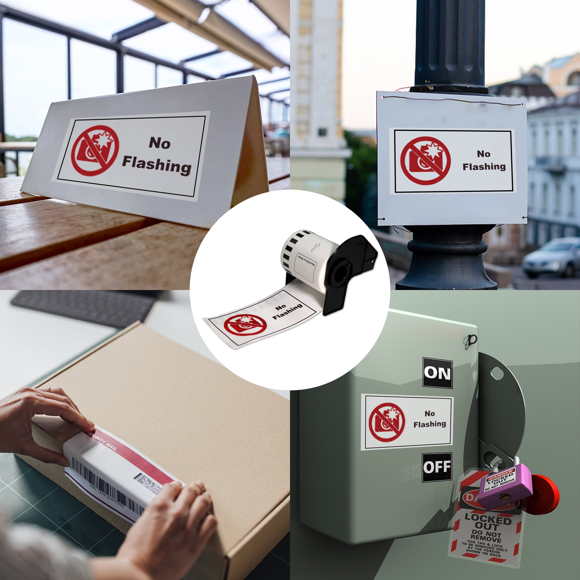 Brother DK-2251 Black/Red on White Continuous Labels 2.4