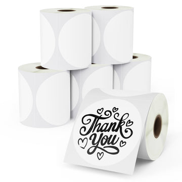 3" White Round Removable Film Labels