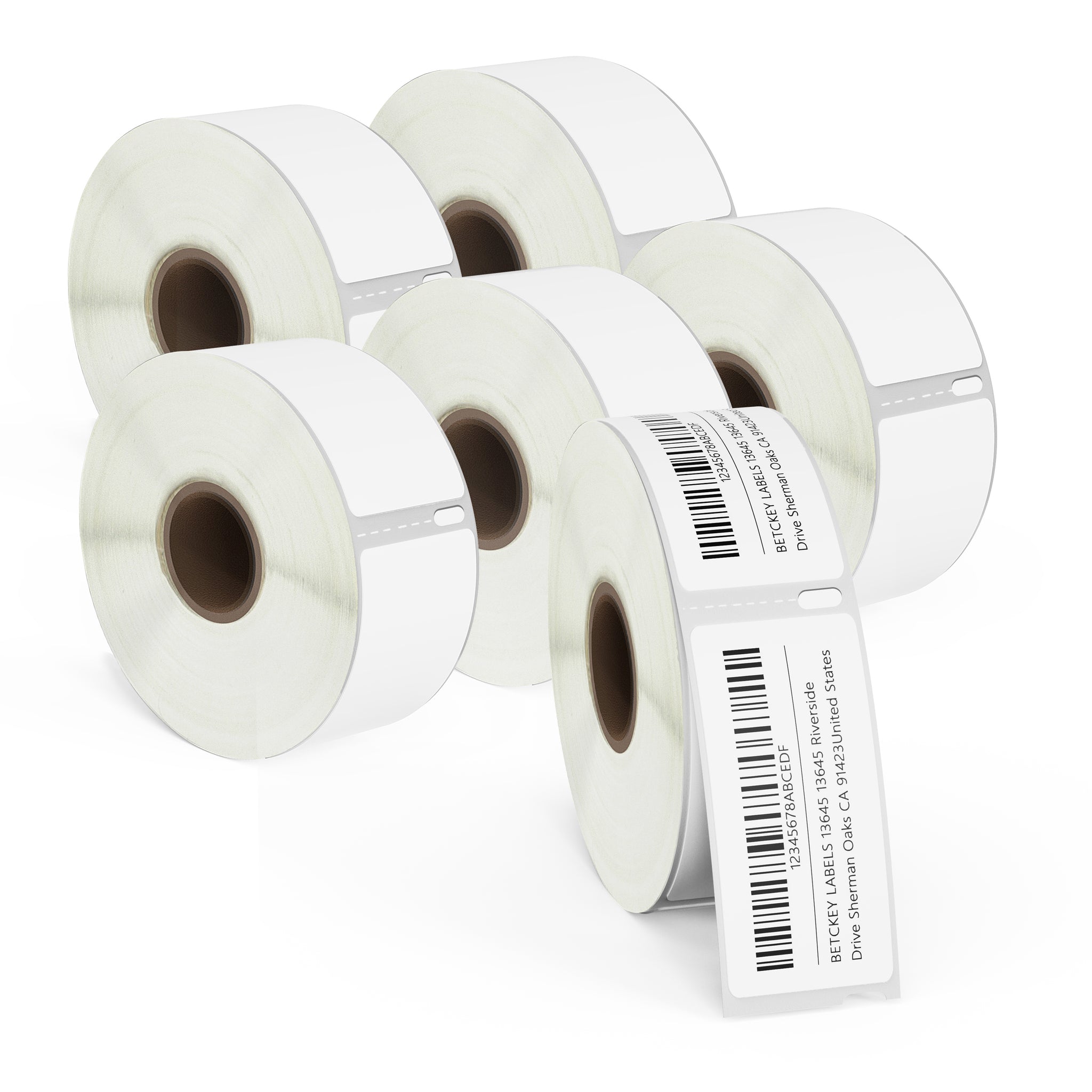 BETCKEY Removable Film Labels - 1.25 X 1 Inch Address Labels, 6 Rolls, 8280 Labels Total