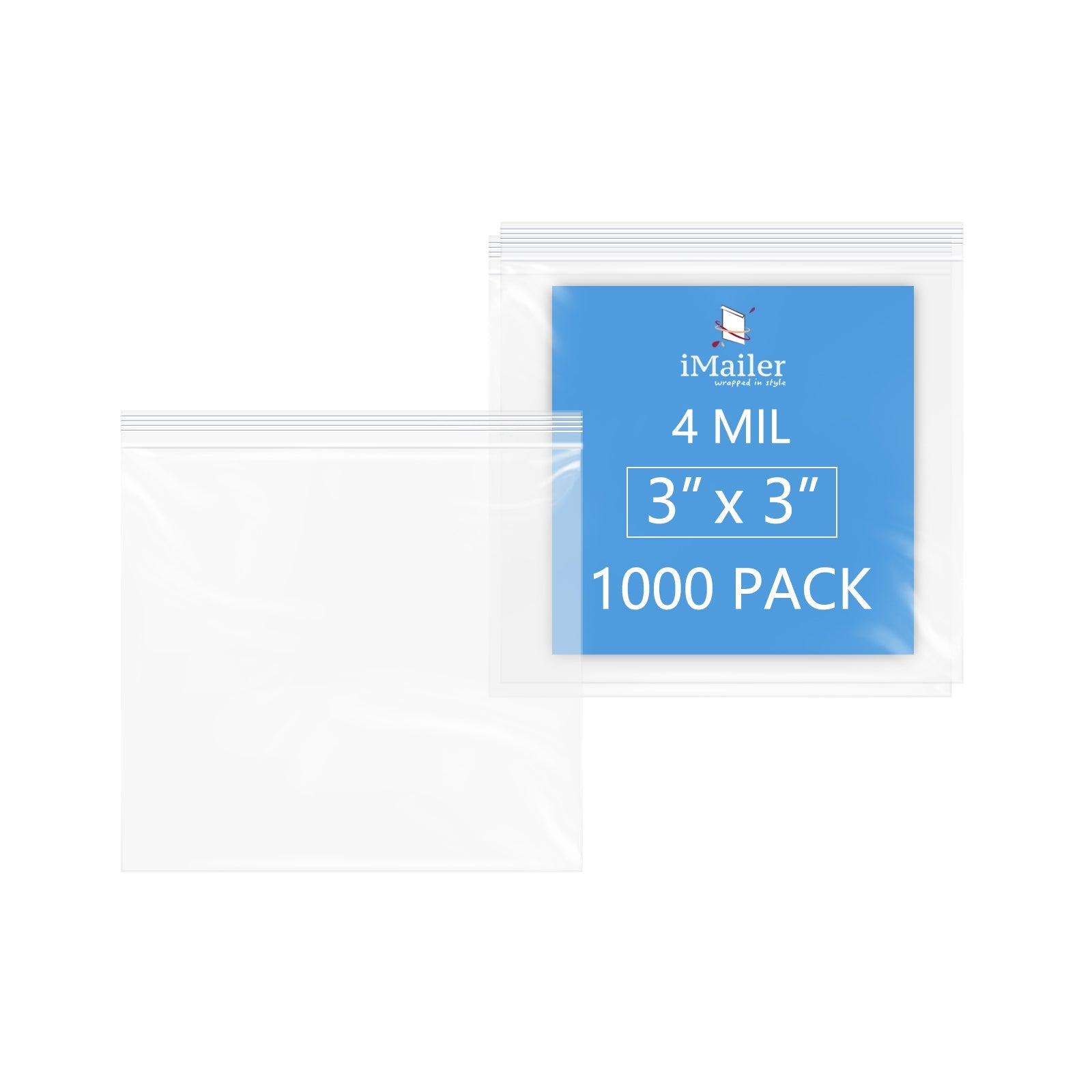 4 Mil Heavy Duty 3" x 3" Reusable Zip Lock Bags