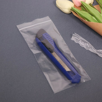 3" x 7" Clear Zip Lock Bags 2 Mil 500 Pack