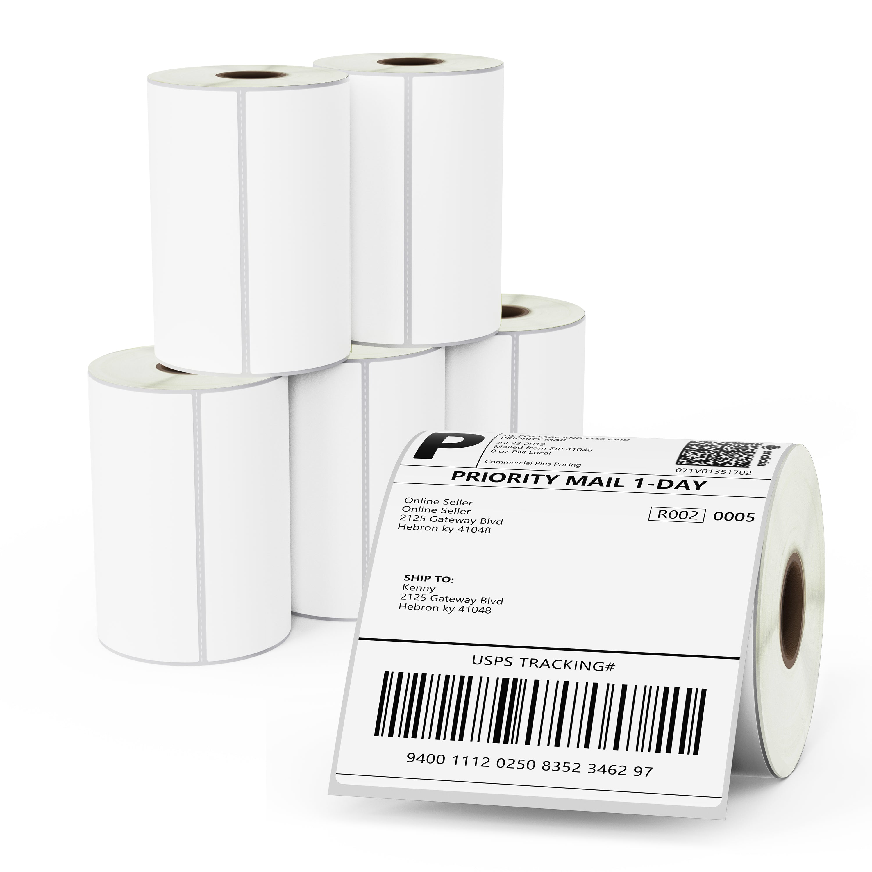 4" x 5" Large Shipping Film Removable Labels