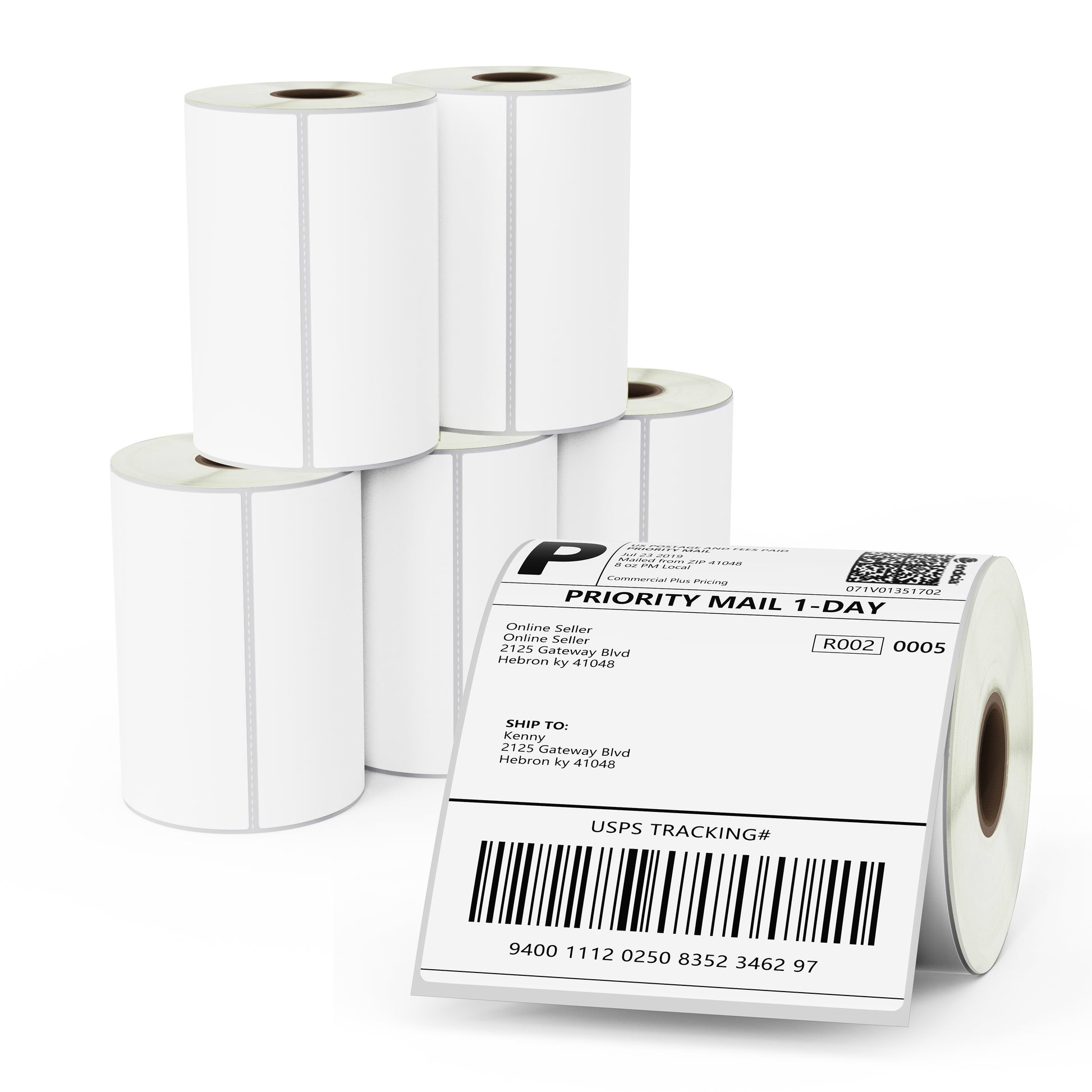 4" x 5" Large Shipping Film Removable Labels