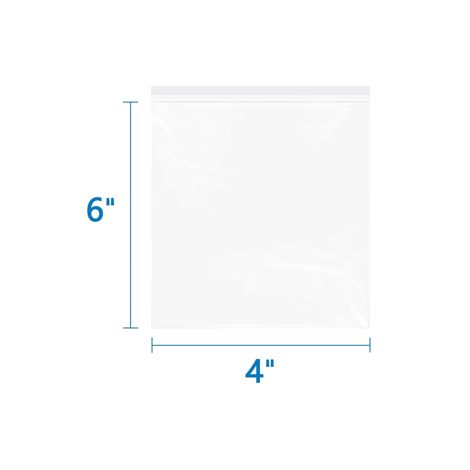 6 Mil 4" x 6" Thick Zip Bags 100 Pack Heavy Duty Reusable