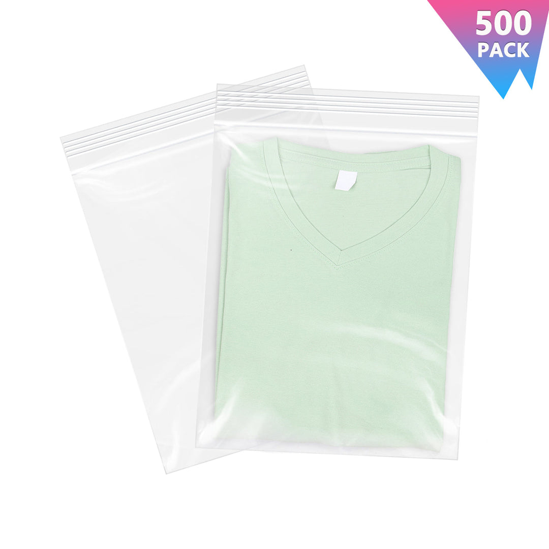 9" x 12" Clear Zip Lock Poly Bags Clothes Storage Bags