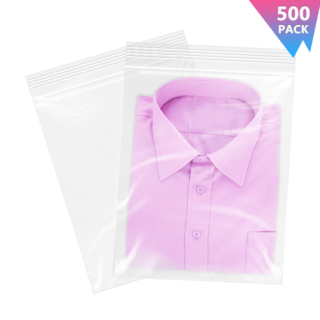 12" x 15" Clear Plastic Large Zip Lock Storage Bags