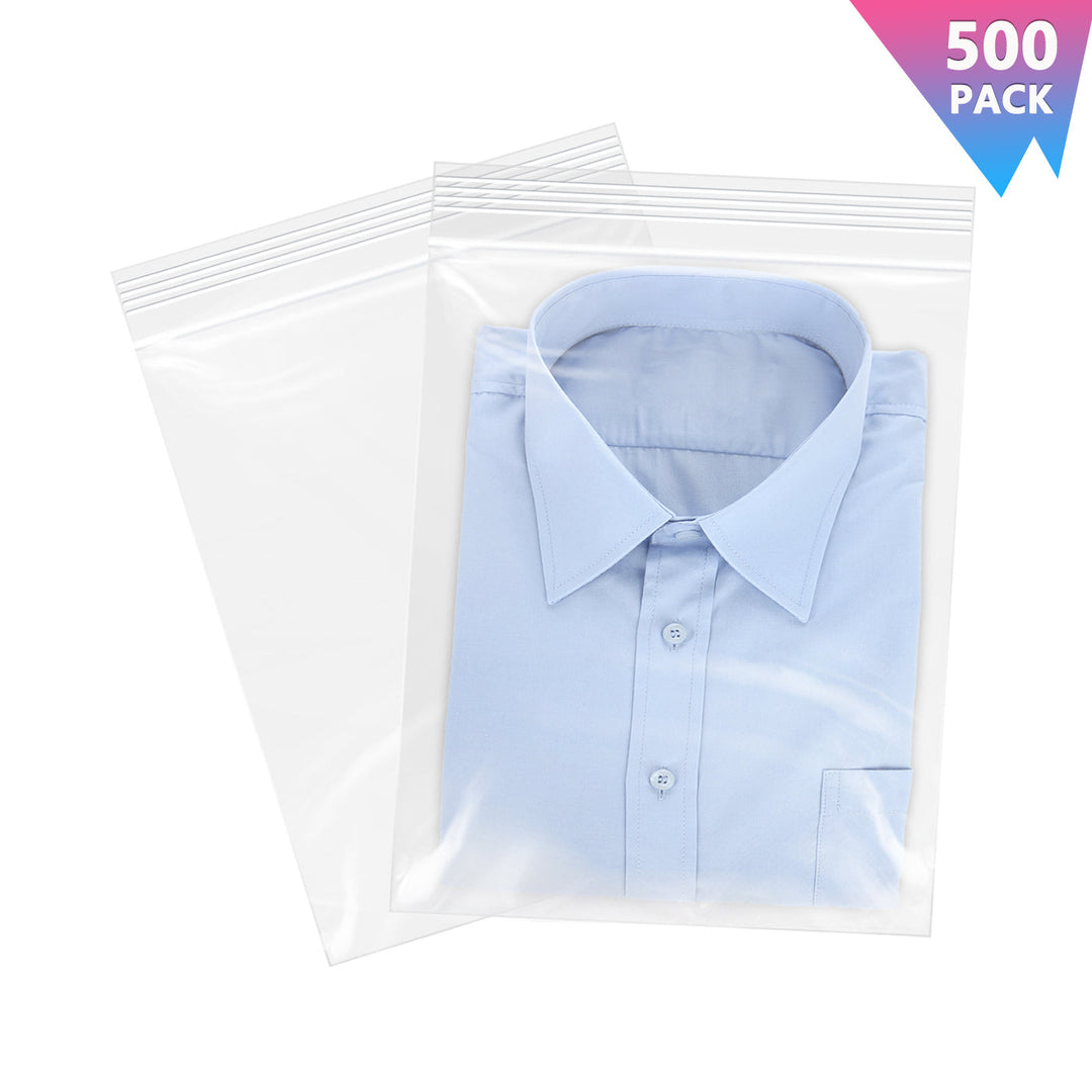 13" x 15" Clear Large Reclosable 2 Gallon Ziplock Bags