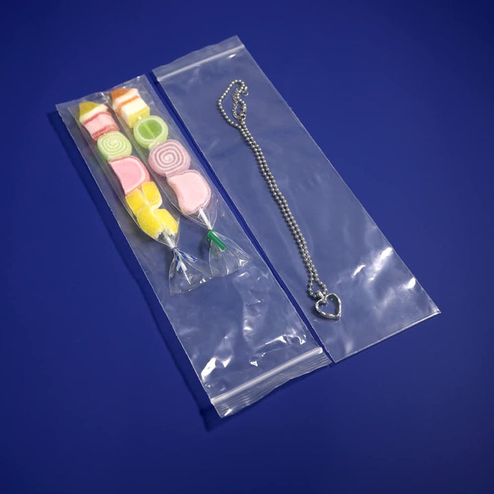 3" x 11" Resealable Clear Plastic Long Jewelry Zip Lock Bags