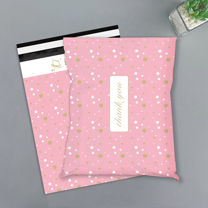 14.5 x 19  Large Poly Mailers Pink Thank You Bags