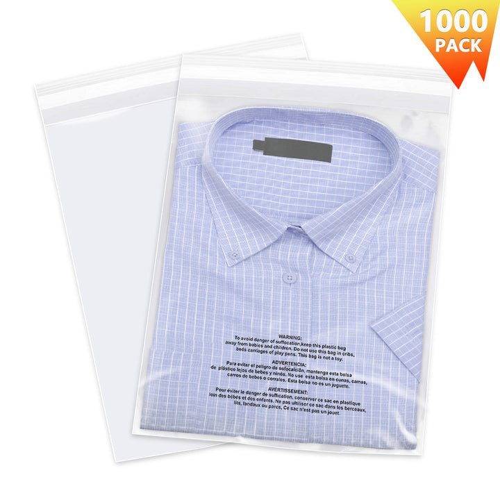 8" x 10" Clear Plastic Bags With Suffocation Warning