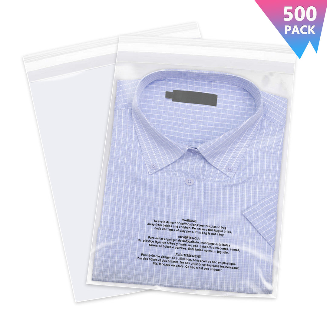 8" x 10" Clear Plastic Bags With Suffocation Warning