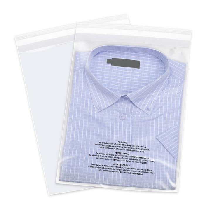 8" x 10" Clear Plastic Bags With Suffocation Warning