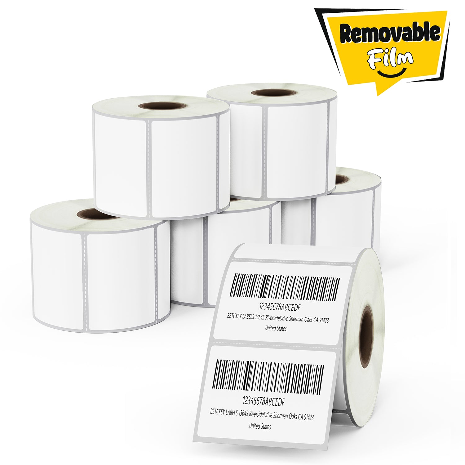 2" x 1.5" Address Removable Film Labels